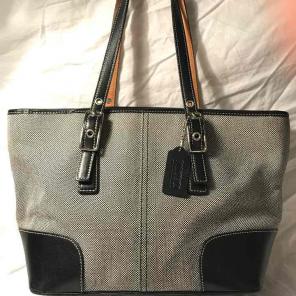 Coach 9558 Canvas Leather Shoulder Bag