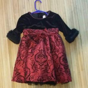 Toddler girls black and red dress