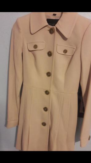 Cream butter down long coat