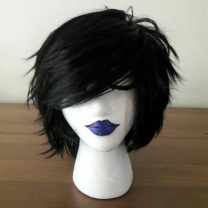 Black Shaggy Straight Short Cosplay Wig