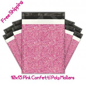 (20) 10x13 Pink Glitter PolyMailers