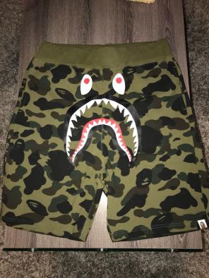 Bape 1st Green Camo Shark Shorts