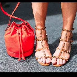 Neiman Marcus poppy red bucket bag purse