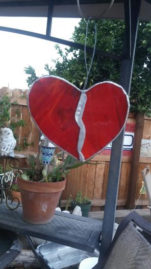 Red Stained Glass Heart