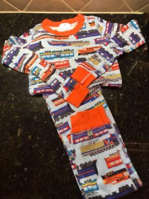 Hanna Andersson Long John Pjs 130 Train