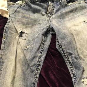 Used men's silver brand jeans size 33/32