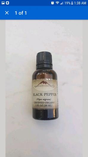 Black Pepper Essential Oil 1oz Organic