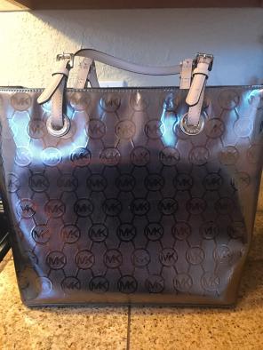 Michael Kors gold Metallic tote
