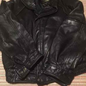Men's black leather jacket SZ 38
