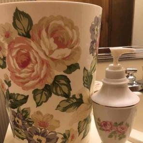 Soap/lotion dispenser and trash can