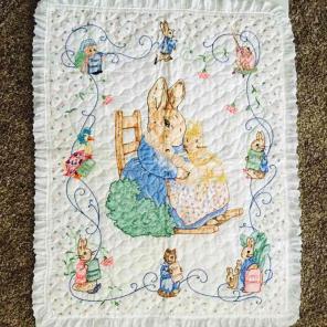 Peter Rabbit embroidered quilt