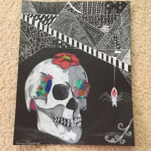 Skull And Zentangle Drawing