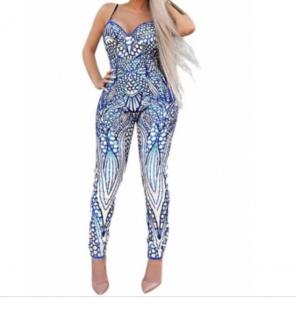S to XL Blue and white Romper