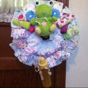 Cute girl medium diaper wreath