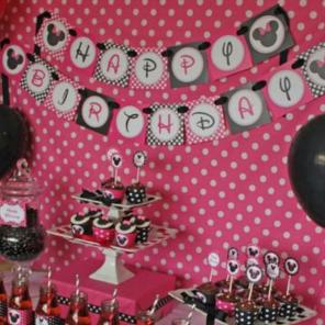 Minnie mouse birthday banner