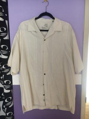 Tommy Bahama Cream Hawaiian Dress Shirt