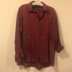 TopShop plaid oversized button down top