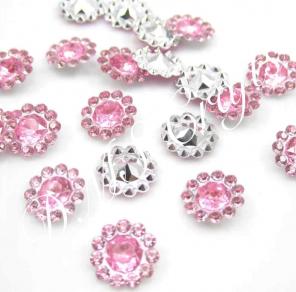 Pink Round Point Acrylic Flatbacks Rhine