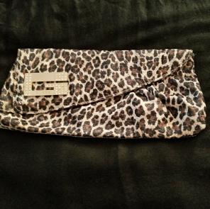 Leopard print clutch purse
