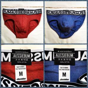2x AussieBum Briefs Red & Blue Medium