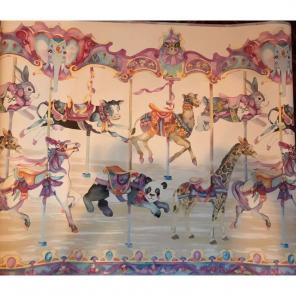 NEW Wallpaper Boarder Carousel Animals