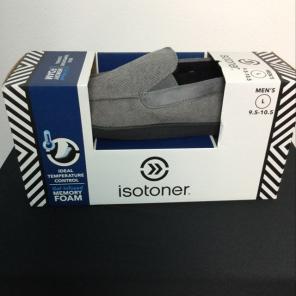 Men's Isotoner L 9.5 - 10.5 Slippers Gra
