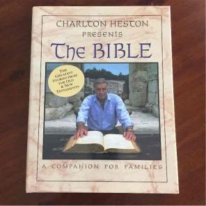 Charlton Heston The Bible signed book