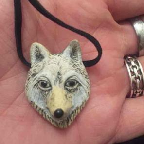 Hard Ceramic Wolf Necklace