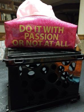 Dark pink cosmetic pouch