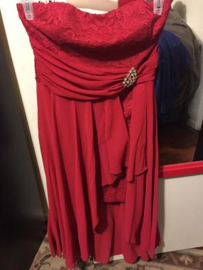Red Short Front Long Back Dress