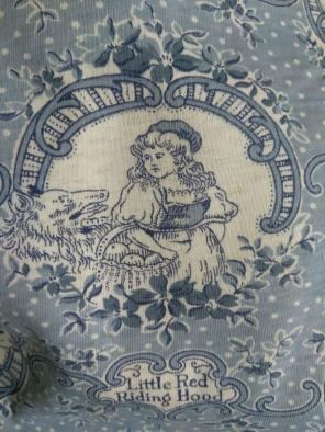 Red Riding Hood Fabric Blue Toile 2 yds