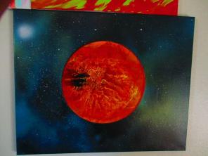 RED PLANET SPRAY PAINT ART