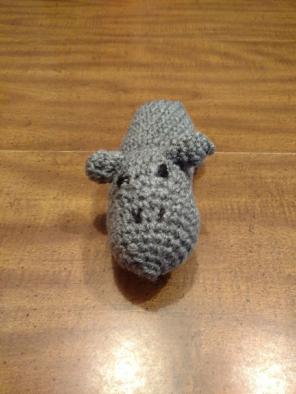 Plush, crocheted, hippo