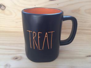 Rae Dunn Black/Orange Trick/treat Mug