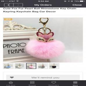 Sassy Fox Pearl Rhinestone Bag Decor