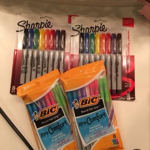 Ultra Fine Sharpies And Bic Pens