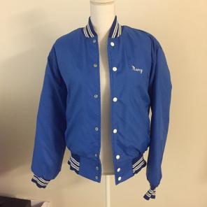 Vintage Blue Baseball Bomber Jacket