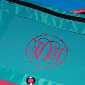 Monogram pencil pouch