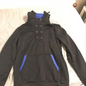 Black button up hoodie