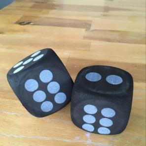 Giant Foam Black And Gray Dice Set