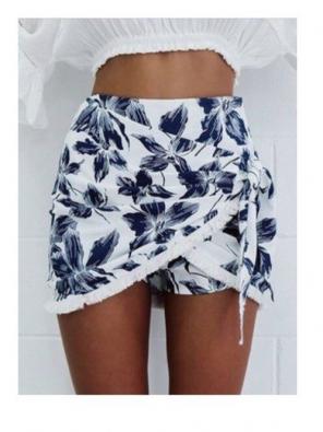 Floral Wrap Short Skirt