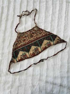 Vintage 70s Boho Hippie Halter Top