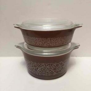 Vintage Pyrex Woodlands Casserole Dishes