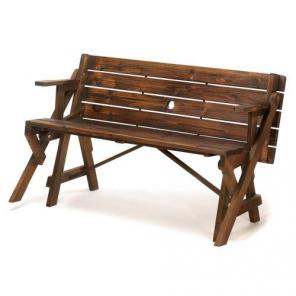 NEW RUSTIC CONVERTIBLE GARDEN TABLE