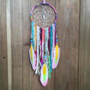 Colorful dream catcher with crystal