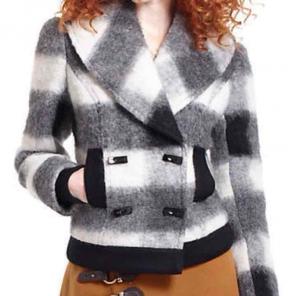 Tracy Reese Tartan Cropped Moto Jacket