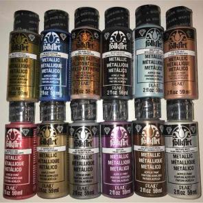 Metallic Acrylic Paint set of 12 bottles