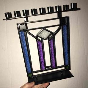 Hanukkah Stained Glass Menorah!