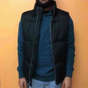 Black puffer vest