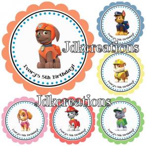 Paw Patrol Favor Tags